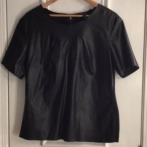 BCBGMAXAZRIA- Leather top